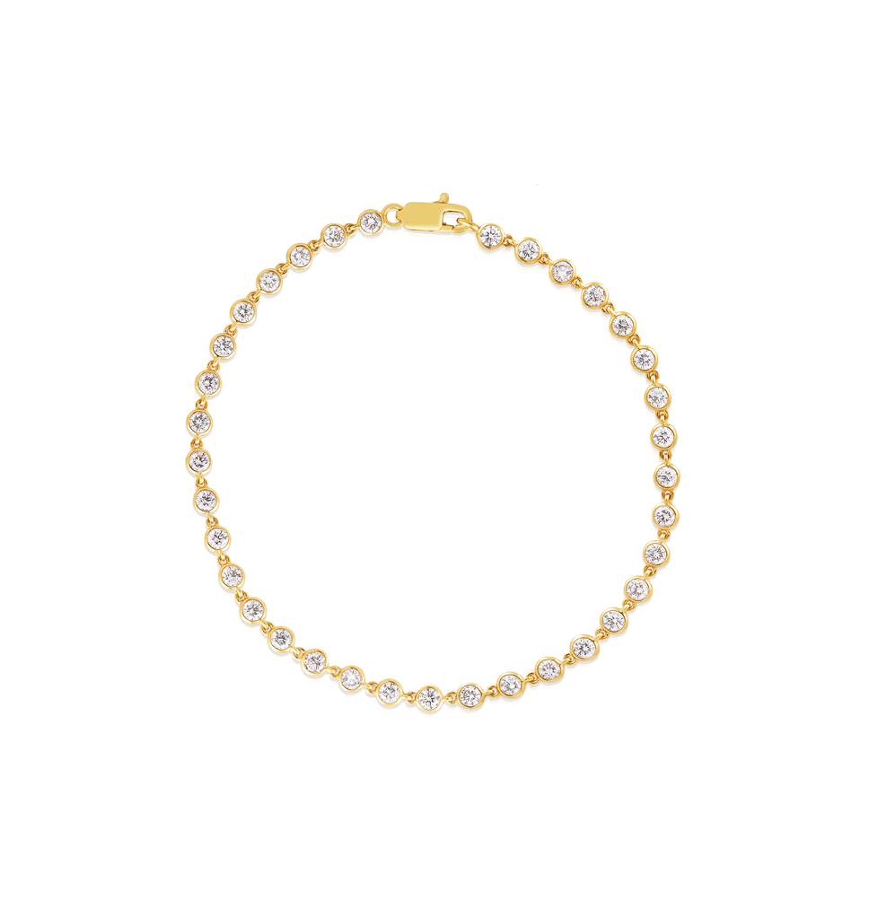 Sabel Collection Yellow Gold Bezel Set Diamond Bracelet